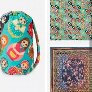 COPY - Johnny Was Cozy Dolls Floral Reversible Large Throw Blanket NWT